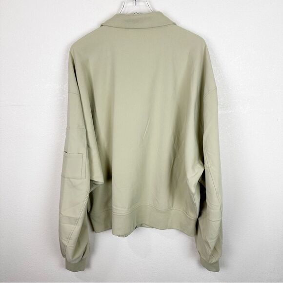 We Wore What Twill Bomber Beige Utility Oversized Jacket Large Weworewhat - Picture 6 of 8